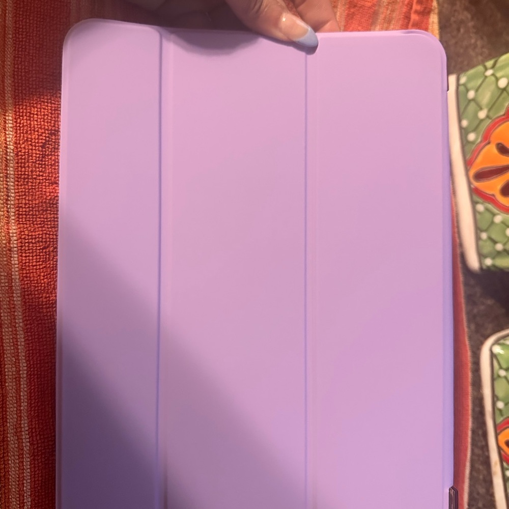 Purple Tri-Fold Tablet Cover with Matte Finish